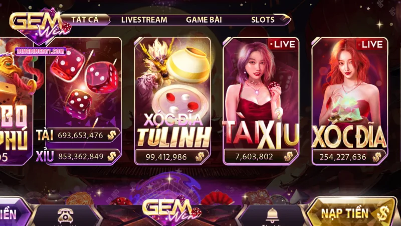 Game xóc đĩa tại Gemwin được yêu thích bởi sự hấp dẫn