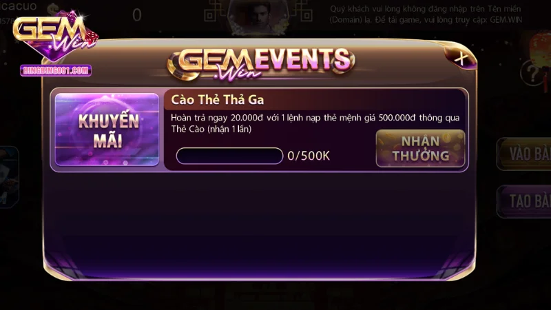 Những ưu đãi đặc biệt cho bet thủ tham gia bắn cá H5 Gemwin