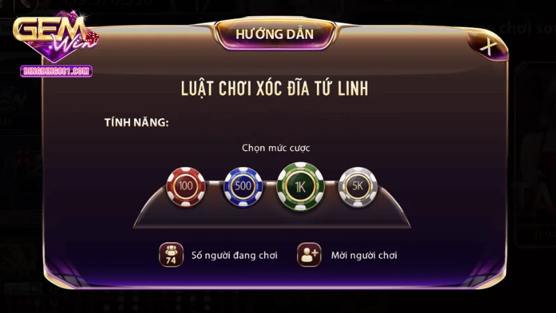 Tìm hiểu từ A-Z các bước chơi cá cược xóc đĩa Gemwin
