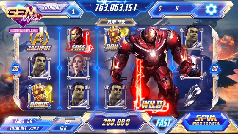 Avengers là tựa game nổ bật khi nhắc đến nổ hũ Gemwin 