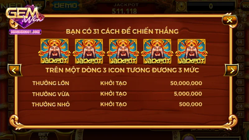 Gemwin luôn có tỷ lệ trả thưởng cao và công bằng cho mọi bet thủ